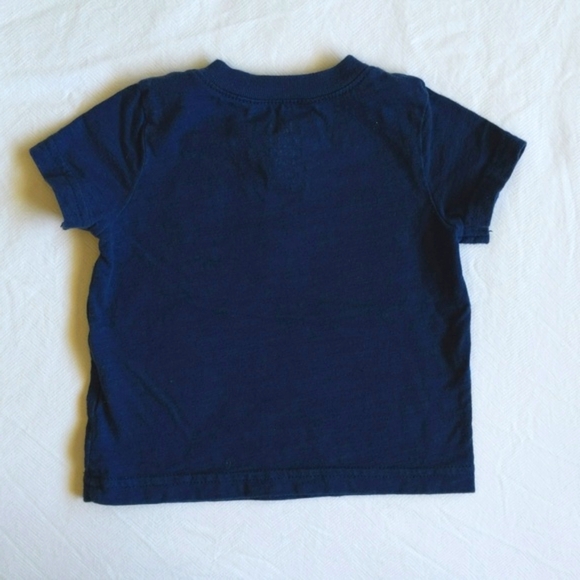 child of mine by carter's navy blue pocket henley t-shirt 3-6 months baby boy - Picture 4 of 5